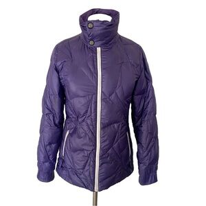 Burton Dry Ride Blaze Down Puffer Jacket Purple Womens Small Winter Ski